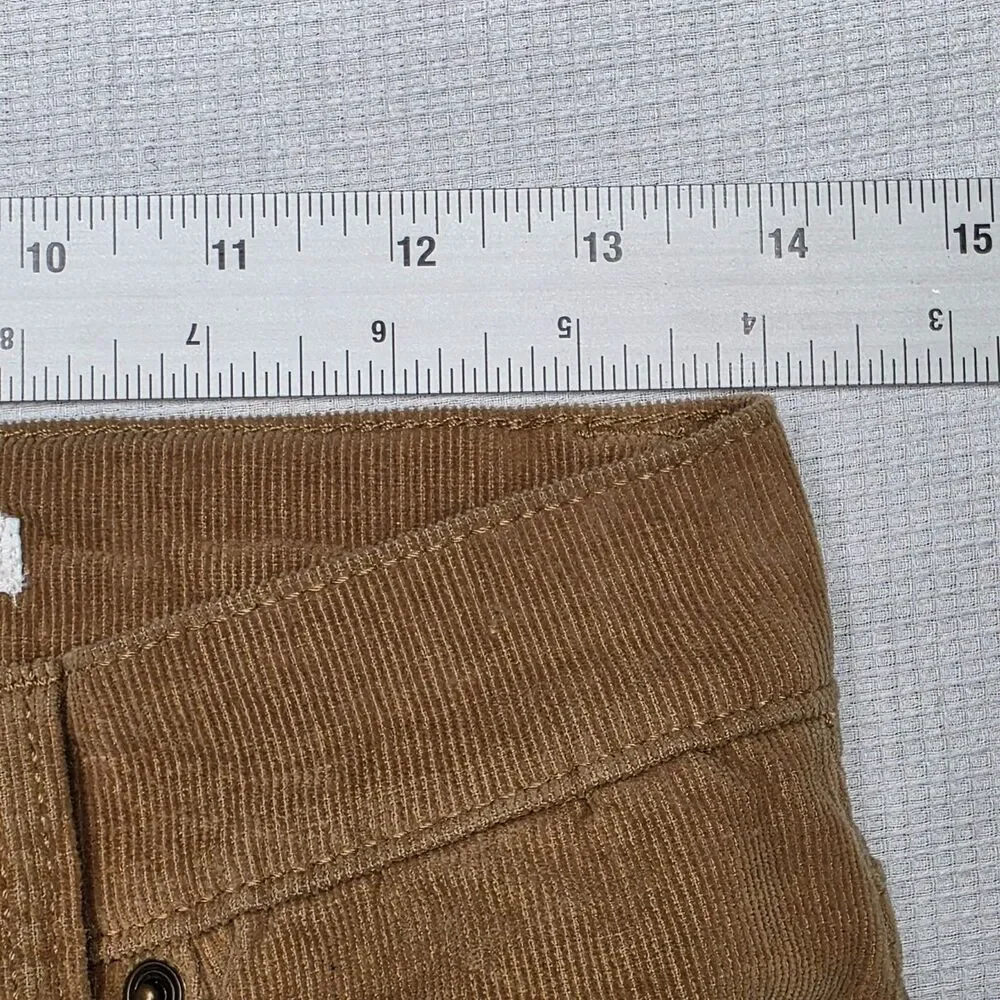 ReGeneration by Celebrity Pink Flower Beige Brown Corduroy Flare Leg Pants 5/27